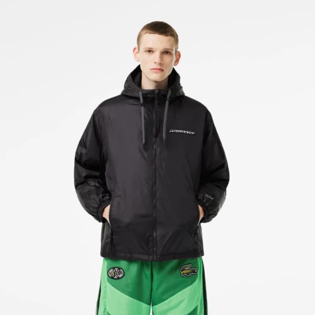 Lacoste Zipped Hooded Rain Jacket - Black 2XL