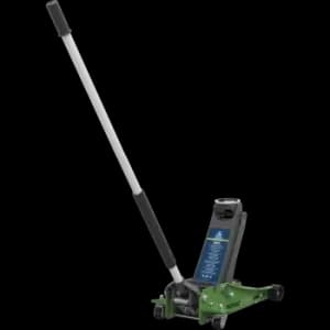 Sealey Trolley Jack Low Entry with Rocket Lift 3 Tonne Hi Vis Green