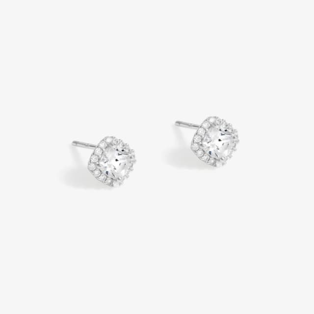 Simply Silver Sterling Silver 925 Cubic Zirconia Halo Earrings Silver