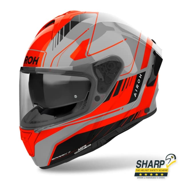 Airoh Spark 2 Chrono Orange Gloss Full Face Helmet Size S