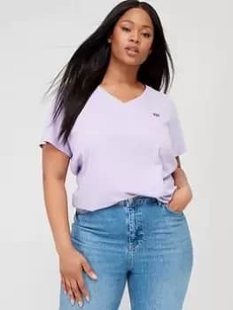 Levis Plus Plus V-Neck T-Shirt - Lilac, Purple, Size 4XL, Women