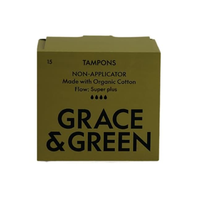 Grace and Green Non Applicator Tampons Super+ (15 Pack) GG_OTSP_003