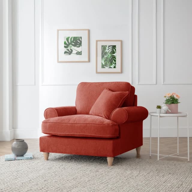 The Great Sofa Company Ezra Armchair Manhattan Apricot in Terracotta Terracotta Unisex