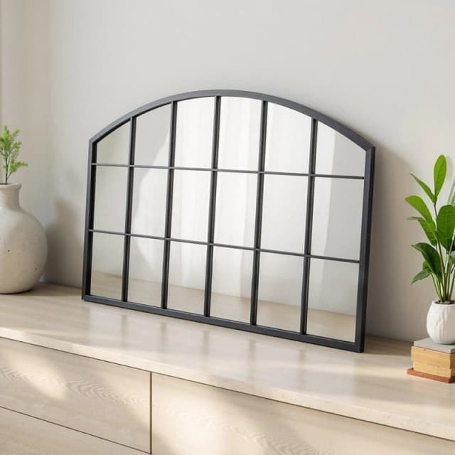 LIFE IDEAS Arched Wall Mirror for Decor Black Framed Wall Black unisex One size