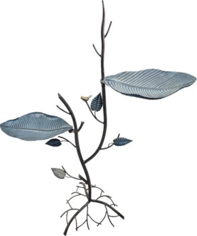 Netagon Outdoor Garden Free Standing Weatherproof Leaf Bird Bath & Feeder Ornament