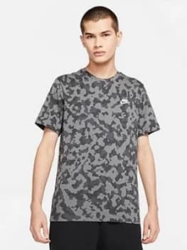 Nike Camo All Over Print T-Shirt - Grey