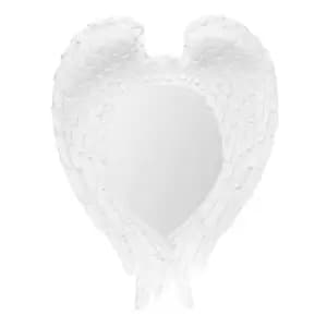 White Glitter Guardian Angel Wing Wall Mirror