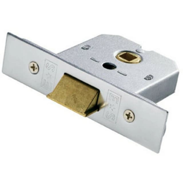 Loops 64mm Flat Mortice Door Security Latch Fire Door Rated Satin Chrome Multi unisex