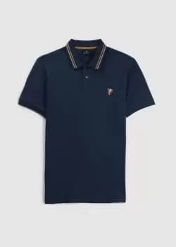 Paul Smith Mens Regular Fit Zebra Poloshirt Embossed In Dark Blue