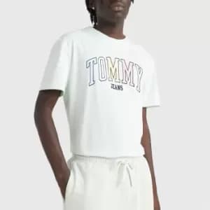 Tommy Jeans Mens Classic College Pop Tommy T-Shirt - Minty - L