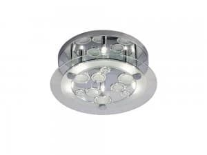 Ceiling Round with Circle Pattern 6 Light Round Polished Chrome, Crystal