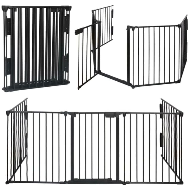Gr8 Home Metal Safety Fence Hearth Fire Gate Fireplace Guard Black