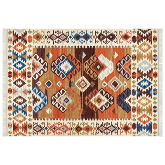 Beliani Rug Vosketap Multicolour 200 X 300 Cm Wool Kilim