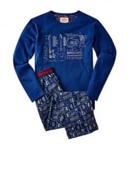Joe Browns Blue Print PJs - Blue Size M Men