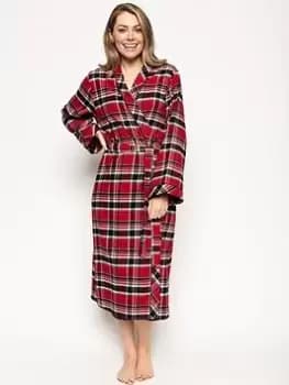 Cyberjammies Check Long Wrap - Red , Red, Size 10, Women