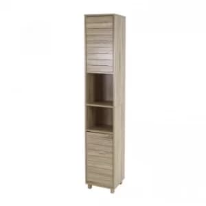 Natural Maia Oak Effect Tallboy Brown Bathroom Cabinet