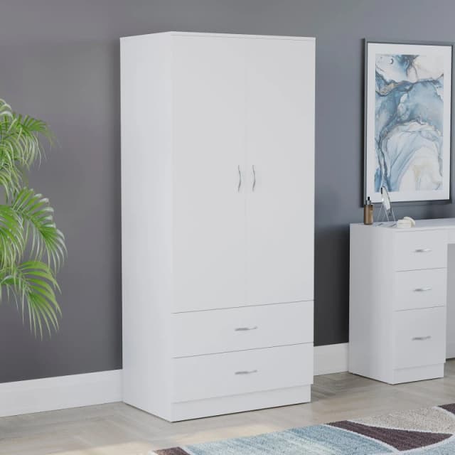 Lassic Vida Designs Riano 2 Door 2 Drawer Wardrobe White unisex 2+2