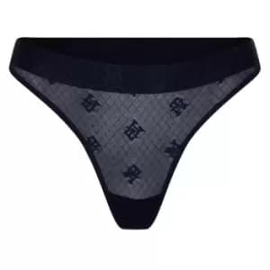 TOMMY HILFIGER Sheer Monogram Thong - Blue