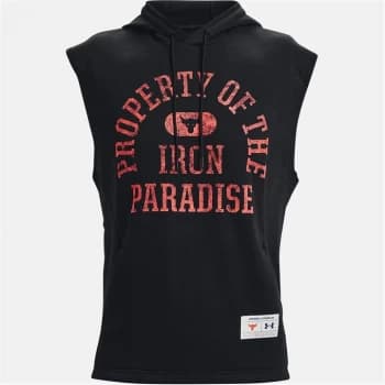 Urban Armor Gear Project Rock Charged Cotton Fleece Sleeveless Hoodie Mens - Black/Red