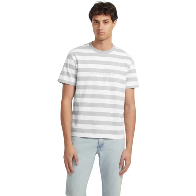 Guess Striped T-Shirt with logo Guess Blanc Male L