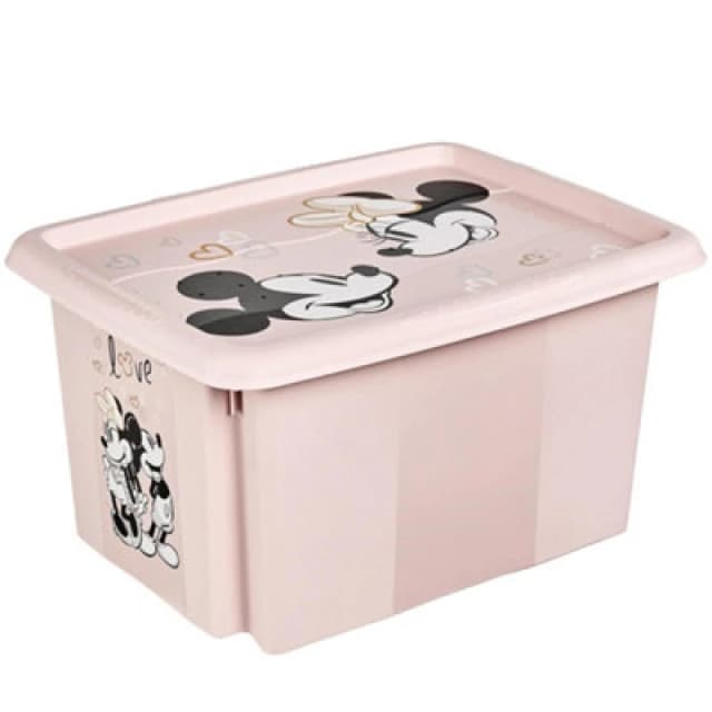 Keeeper Minnie Mouse Storage Box With Lid 15 Litre Nordic Pink