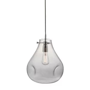 Utopia Single Pendant Light Clear Glass, Chrome Plate