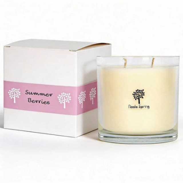 Nicola Spring 400G Soy Wax Candle - Summer Berries - Double Wick Glass Jar - Sweet Fruity Scent Long Burn Fragrance