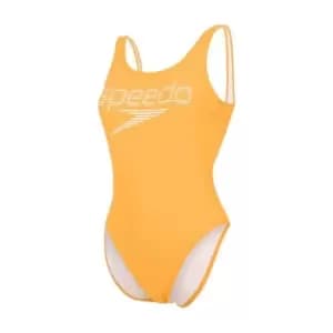 Speedo Logo U Back Swimsuit Ladies - Yellow