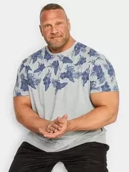 BadRhino Tropical Border T-Shirt - Grey/Dark Blue, Grey, Size 2XL, Men