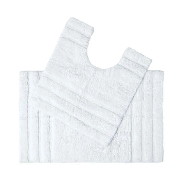 Homescapes Spa Supreme Luxury Bath Mat and Pedestal Set White