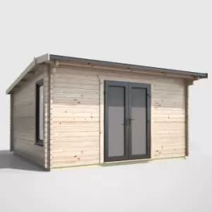 Power 14' x 12' Apex Log Cabin Doors Central