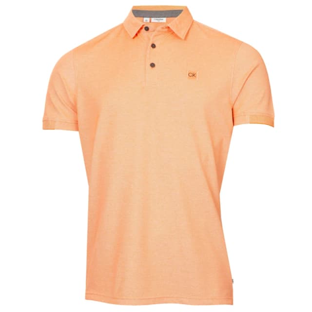 Calvin Klein Golf Mens Short-Sleeve Performance Polo Shirt Orange male Small