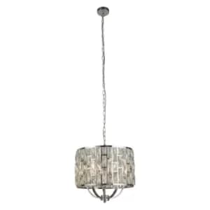 Bijou 5 Light Chrome Ceiling Pendant with Crystal Glass