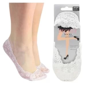 Secret Socks Frill Lace White