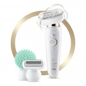 Silk-epil 9 Flex - Epilator with Flexible Head - Shaver Head + Body Massage Pad