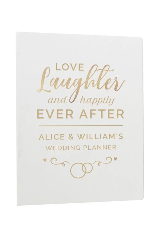 Personalised Memento Company Personalised Happily Ever After Wedding Planner in Off-White Off-White Unisex