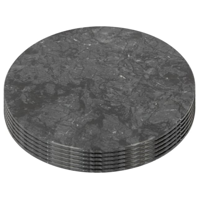 Argon Tableware Round Marble Placemats - 30cm - Pack of 6 in Black Unisex