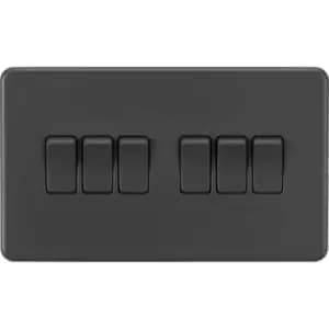 MLA Knightsbridge 10AX 6 Gang 2-Way Switch Anthracite - SF4200AT
