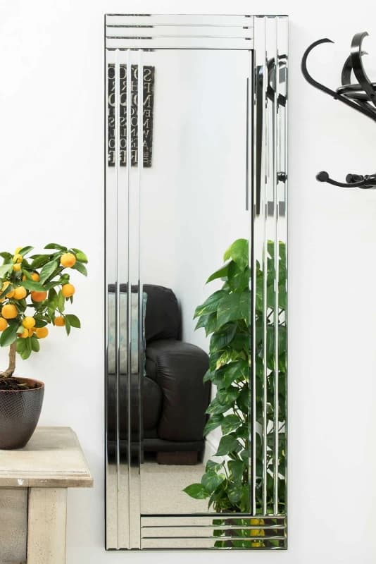 MirrorOutlet Oakley All Glass Triple Edge Bevelled Dress Mirror 120 x 40 CM in Silver Size: 1 Pack Silver Unisex 1 Pack