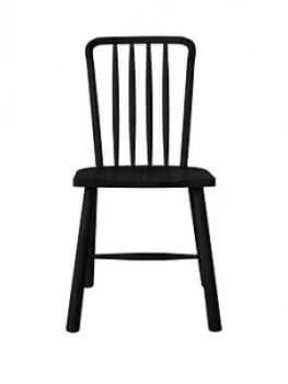 Hudson Living Pair Of Wycombe Solid Oak Dining Chairs - Black