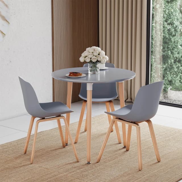 Lassic Vida Designs Batley 3 Seater Round Dining Table Grey unisex 3 Seater