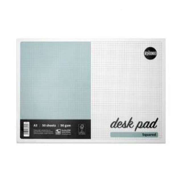 Rhino Everyday Desk Pad 50 Pages Squared A3 White (10 Pack) RDPS