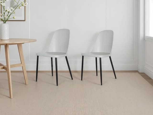 Core Products Aspen Plastic Duo Chair With Black Metal Legs (Pair) Grey