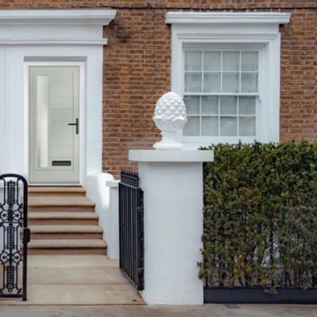 Lacerta Composite Door Monza Agate Grey 890mm X 2090mm Open In Left Hand Obs Glass 10 Year Guarantee - Free Delivery & Smart Lock