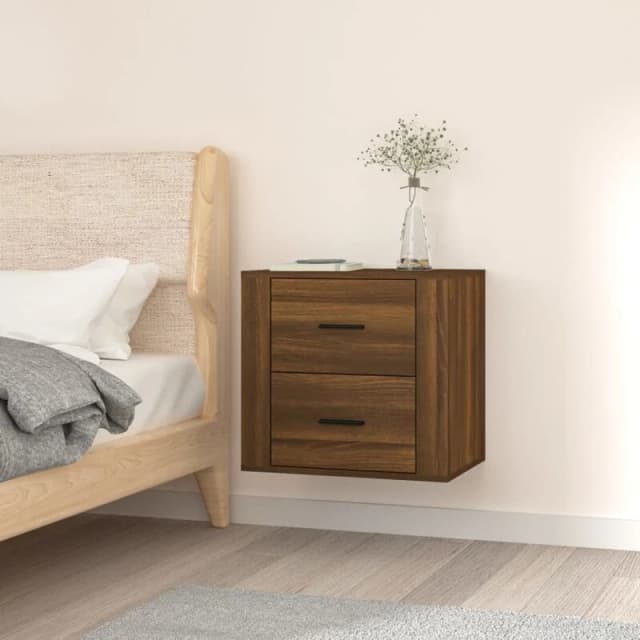 Vidaxl Wall-mounted Bedside Cabinet Brown Oak 50X36X47 Cm, Brown 816863