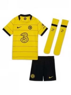Nike Chelsea 21/22 Away Little Kids Kit, Yellow, Size XL