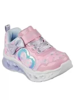 Skechers Toddler Girls Flutter Heart Lighted Sparkle Trainer, Pink, Size 7 Younger