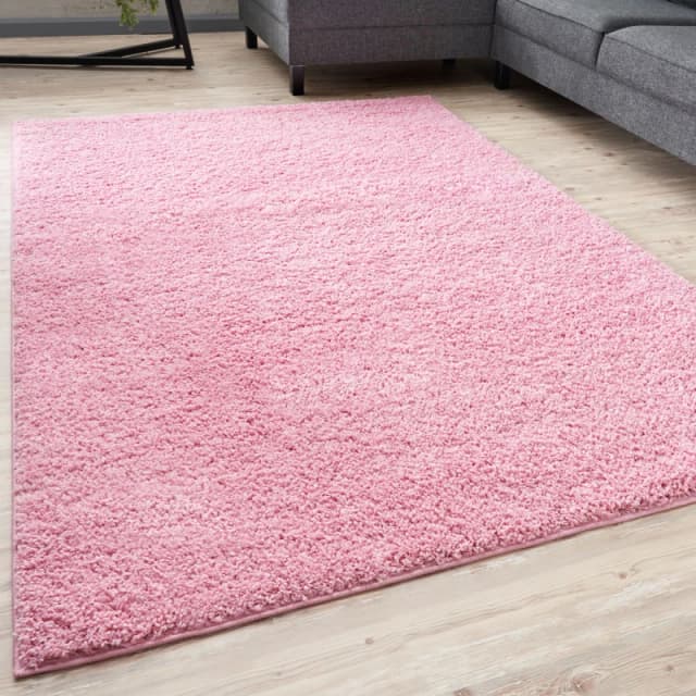 THE RUGS Shaggy Rugs Pink Living Room Rug - Soft Fluffy Thick Carpet For Bedrooms & Kitchen Easy To Clean Home Decor Rugs Size: 120cm x 170cm Pink