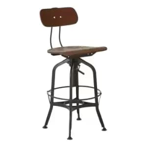 Premier Housewares New Foundry Revolving Bar Stool - Walnut