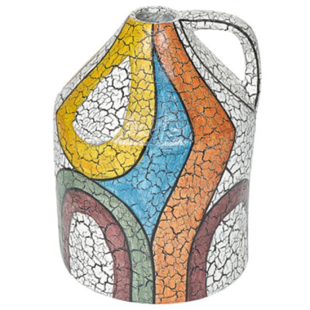 Beliani Decorative Vase Putrajaya Ceramic 38cm Multicolour